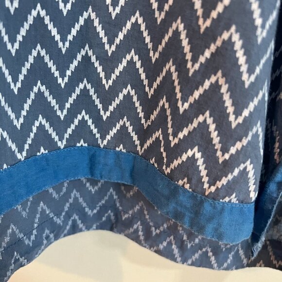 Roberta Roller Rabbit Kurta Small Blue Chevron 100% Cotton Side Slit Tunic Dress - Picture 6 of 6